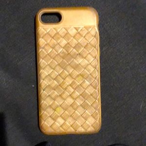 Iphone 8 gold weaved phone case